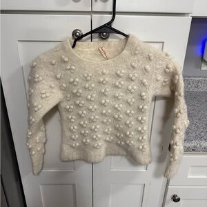 Hannah Cream Bobble Knit Crewneck Sweater